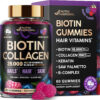 68948e03d7dd44ee3f1cf8f7f82ed2dd6b1ca18961b920a0b249f.jpg Biotin Gummies with Collagen - Hair Growth Support Skin, & Nail Strength - for Women & Men - Biotin 10000mcg | Keratin | Hyaluronic Acid | B-Complex | Saw Palmetto - Sugar-Free, Mixed Berry - 60 Gummy