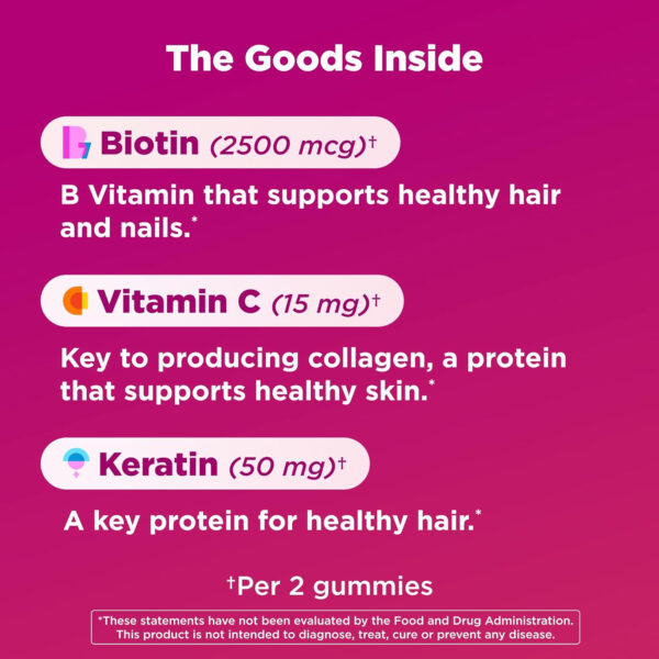 68948e48cfe119d0ac4ae476061d34bbcdecc3ade4319eee320ee.jpg OLLY Undeniable Beauty Gummy, For Hair, Skin, Nails, Biotin, Vitamin C, Keratin, Chewable Supplement, Grapefruit, 30 Day Supply - 60 Count