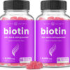 NutraChamps Biotin Gummies 10000mcg [High Potency] for Healthy Hair, Skin & Nails Vitamins for Women, Men & Kids - 5000mcg in Each Hair Vitamins Gummy - Vegan, Non-GMO, Hair Health Supplement
