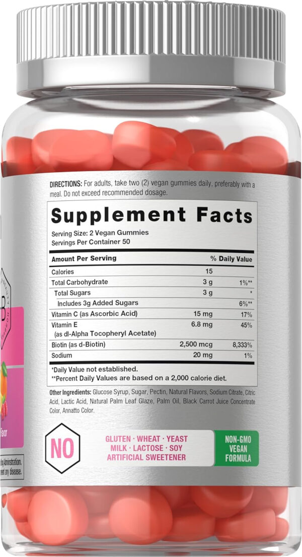 68948ffa8626d2f0f60cec880a0aceab51d035201f31d3fa7b8f6.jpg Horbäach Hair Skin and Nails Gummies | 100 Count | with Biotin | Fruit Flavored Vitamins | Non-GMO, Gluten Free Supplement