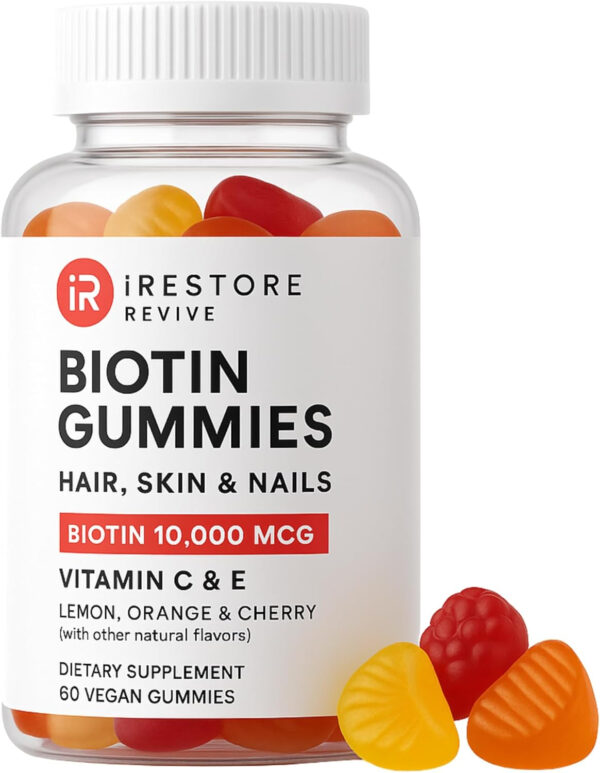 6894901b27442b9595707bc8453f2c9a4c2278eb3c839d2404310.jpg iRestore Hair Gummy Vitamins, Vegan Biotin Gummies for Hair Skin and Nails Gummies, Hair Gummies, Biotin Gummies for Hair Growth Biotin Vitamins Hair Vitamins Gummies for Women & Men, Biotin 10000mcg