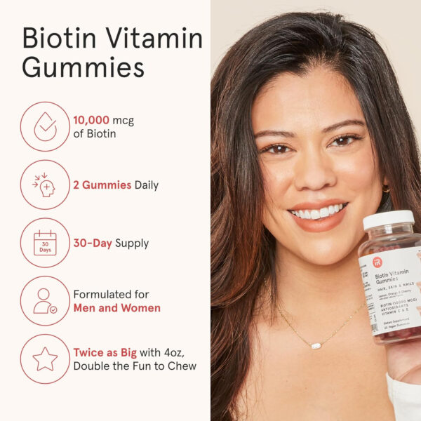 6894901e40ff5d9f8e75f36e0a80dcdb9b5bdd26e1c2e71decfa7.jpg iRestore Hair Gummy Vitamins, Vegan Biotin Gummies for Hair Skin and Nails Gummies, Hair Gummies, Biotin Gummies for Hair Growth Biotin Vitamins Hair Vitamins Gummies for Women & Men, Biotin 10000mcg
