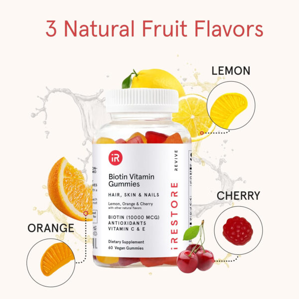 6894902411cdd4030d26cd2fbd3ec6e8d64f98173ee1ac4da2425.jpg iRestore Hair Gummy Vitamins, Vegan Biotin Gummies for Hair Skin and Nails Gummies, Hair Gummies, Biotin Gummies for Hair Growth Biotin Vitamins Hair Vitamins Gummies for Women & Men, Biotin 10000mcg