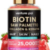 6894904fb4b818cbd40fe4246f9d290cee3b04d7f3ad807049330.jpg Venture Pal Biotin Gummies with Collagen & Keratin - Hair Growth Support Skin and Nail Strength Vitamins for Women & Men - Biotin 10000mcg | B-Complex | Saw Palmetto - Sugar Free, Non-GMO, 60ct