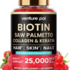 68949058db218576771abfb6b4c13c909f83967cd22c05c6251fe.jpg Venture Pal Biotin Gummies with Collagen & Keratin - Hair Growth Support Skin and Nail Strength Vitamins for Women & Men - Biotin 10000mcg | B-Complex | Saw Palmetto - Sugar Free, Non-GMO, 60ct