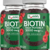 689490dd49d6f71c0a848c27a981108af369d09070d84f7537a11.jpg YumVs Biotin Gummies 5000mcg - Luscious Raspberry Flavor - Thicker Faster Hair Growth Gummies for Women or Men - Hair, Skin & Nails Vitamins - Hair Gummy - Vegetarian Biotin Supplement (60 Ct., 2pk)