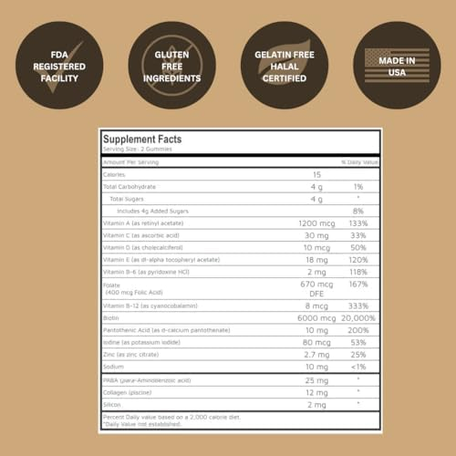 Black Girl Vitamins - Hair, Skin, and Nails Gummies with Biotin (6000 mcg), Zinc, Gelatin Free, Vitamin A, and Vitamin E - Gluten-Free. Made in The USA (Strawberry, 60 Count) 30 Day Supply