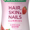 Nature's Bounty Optimal Solutions Gummies with Biotin, Strawberry, 200 Count
