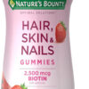 Nature's Bounty Optimal Solutions Gummies with Biotin, Strawberry, 200 Count