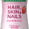 Nature's Bounty Optimal Solutions Gummies with Biotin, Strawberry, 200 Count