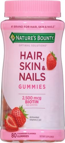 Nature's Bounty Optimal Solutions Gummies with Biotin, Strawberry, 200 Count