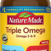 Nature Made Triple Omega 3 6 9 Supplements, Flaxseed, Safflower & Olive Oils, Fish Free Omega 3 Fatty Acid Supplement, 150 Softgels, 75 Day Supply