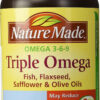 Nature Made Triple Omega 3 6 9 Supplements, Flaxseed, Safflower & Olive Oils, Fish Free Omega 3 Fatty Acid Supplement, 150 Softgels, 75 Day Supply
