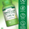 Nature's Truth Triple Omega 3 6 9 | 3600mg | 200 Softgels | Fish, Flax, and Borage Oils | Non-GMO & Gluten Free Supplement