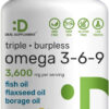 68957e8ee938844c4a2a50ce8a9a6f9fdee12b3f9155233bddde4.jpg Triple Omega 3-6-9 Fish Oil Supplements 3,600mg – 240 Softgels with Flaxseed Oil & Borage Oils Complex – High EPA + DHA – Burpless Pills, Lemon Flavored, Wild Caught – Heart, Joint, & Brain Support