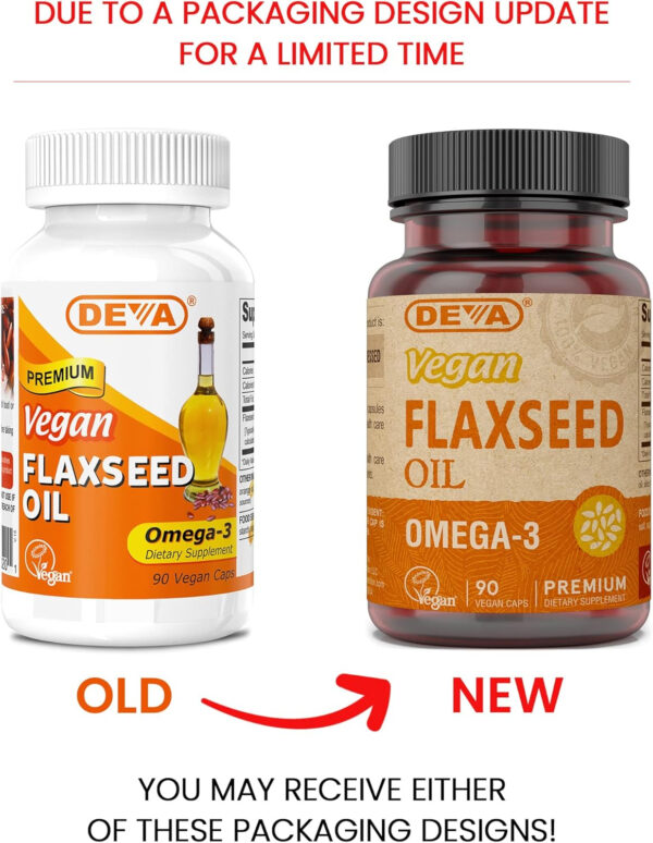 68957fa9ee0e54d2c21ca1872e99306922ed0be4e6e0d8dec170b.jpg Deva Vegan Omega-3 Flaxseed Oil Supplement - 1000 MG Per Serving - Cold-Pressed & Unrefined - Fish Oil Alternative - with Omega-3 ALA - 90 Capsules, 1-Pack