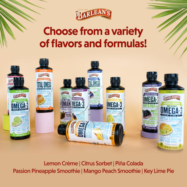 68957fca4d05cb8c4aba65d09a68aeff2b9091f8332619af3d903.jpg Barlean's Total Omega 3 6 9 Liquid Fish Oil Supplement with Borage and Flaxseed Oil, Orange Crème, 2,400 mg of EPA, DHA and GLA Fatty Acids, 16 oz