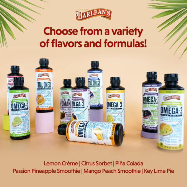 68957fd387b3ccc3edf92f30c6d491e7d0a1c01cd1823c4049c25.jpg Barlean's Total Omega 3 6 9 Liquid Fish Oil Supplement with Borage and Flaxseed Oil, Orange Crème, 2,400 mg of EPA, DHA and GLA Fatty Acids, 16 oz