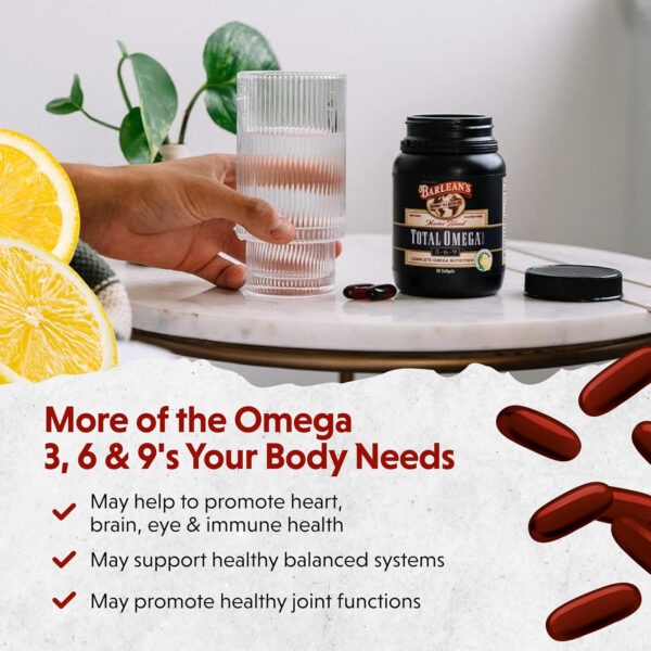 68957fd8e1bea2949be13fd729d5f6ec243881e7bde2836652d33.jpg Barlean's Total Omega 3 6 9 Liquid Fish Oil Supplement with Borage and Flaxseed Oil, Orange Crème, 2,400 mg of EPA, DHA and GLA Fatty Acids, 16 oz