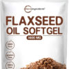 Flaxseed Oil 1400mg Softgels, 300 Counts | w/ 700mg ALA Omega 3, Cold Pressed, Rich in Fatty Acids, Alpha Linolenic Acid, Support Heart Health & Immune System | Non-GMO, No Gluten - 300 Servings