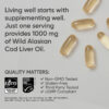 Sports Research Triple Strength Omega 3 Fish Oil - Burpless Fish Oil Supplement w/EPA & DHA Fatty Acids from Single-Source Wild Alaskan Pollock - 1250 mg, 90 ct
