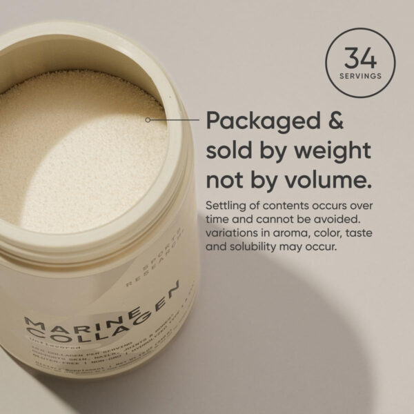 68958a2b8f7e31349b3b69867904a19c5bfbc981f1b5e1a655a95.jpg Sports Research Marine Collagen Peptides Powder - Sourced from Wild-Caught Fish, Pescatarian Friendly, Keto Certified & Non-GMO Verified - Easy to Mix in Water or Juice! (34 Servings)