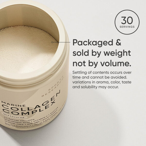 68958a374bb8b670ed234773ab20c0293477a799f749f8344b813.jpg Sports Research Marine Collagen Peptides Powder - Sourced from Wild-Caught Fish, Pescatarian Friendly, Keto Certified & Non-GMO Verified - Easy to Mix in Water or Juice! (34 Servings)