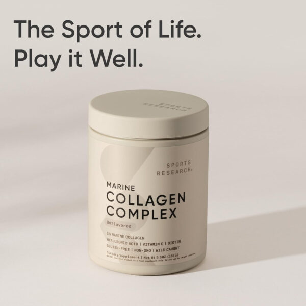68958a388a46ffd216dc3e51d2ca23bfed27f61aa2f1a2e79a651.jpg Sports Research Marine Collagen Peptides Powder - Sourced from Wild-Caught Fish, Pescatarian Friendly, Keto Certified & Non-GMO Verified - Easy to Mix in Water or Juice! (34 Servings)