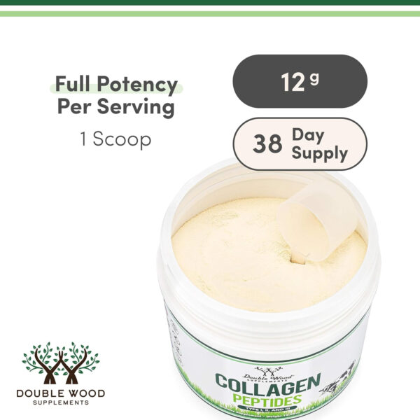 68958ad66071824d384afd0bf429209e1babd64c4613885a40dfb.jpg Double Wood Supplements Liquid Collagen - 2500mg of Hydrolyzed Bovine Collagen (Type 1, 3 and Grassfed) - 32 Servings - for Women and Men - 30 mcg of Biotin - Sugar Free Pear Flavor