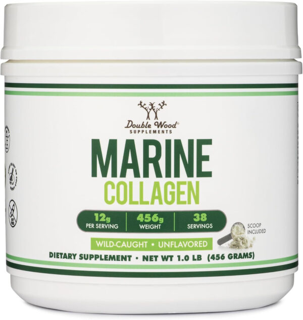 68958ae538a5ab3e15dd4d66d8dbb1d70be059589c7846cf26c32.jpg Double Wood Supplements Liquid Collagen - 2500mg of Hydrolyzed Bovine Collagen (Type 1, 3 and Grassfed) - 32 Servings - for Women and Men - 30 mcg of Biotin - Sugar Free Pear Flavor