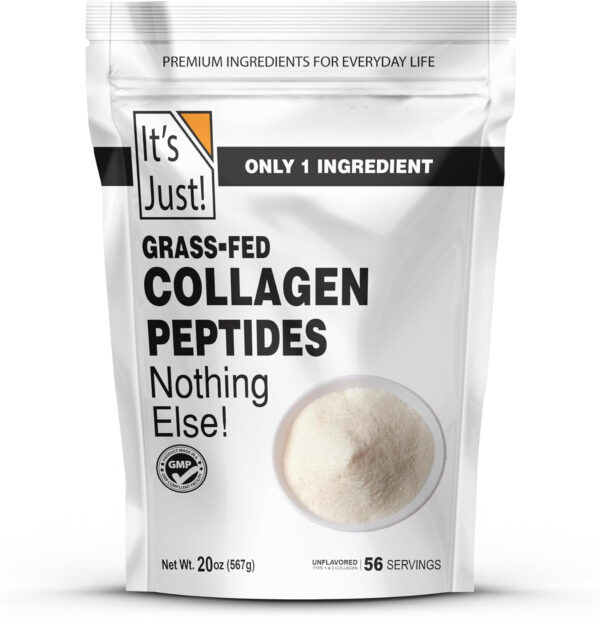 68958b036c7059173b810a2a5756adfdd376d788aca1985ad351d.jpg It's Just! - Marine Collagen Peptides Types I & III, Whitefish Source, Tested for Heavy Metals, Gluten Free, Non-GMO, No Added Flavor, Unflavored, 20oz