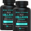 Vital Vitamins Multi Collagen for Women & Men - Type I, II, III, V, X - Grass Fed, Non-GMO - 150 Capsules