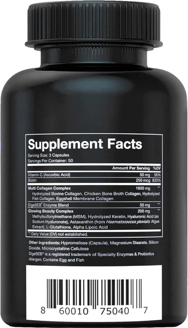 Vital Vitamins Multi Collagen for Women & Men - Type I, II, III, V, X - Grass Fed, Non-GMO - 150 Capsules