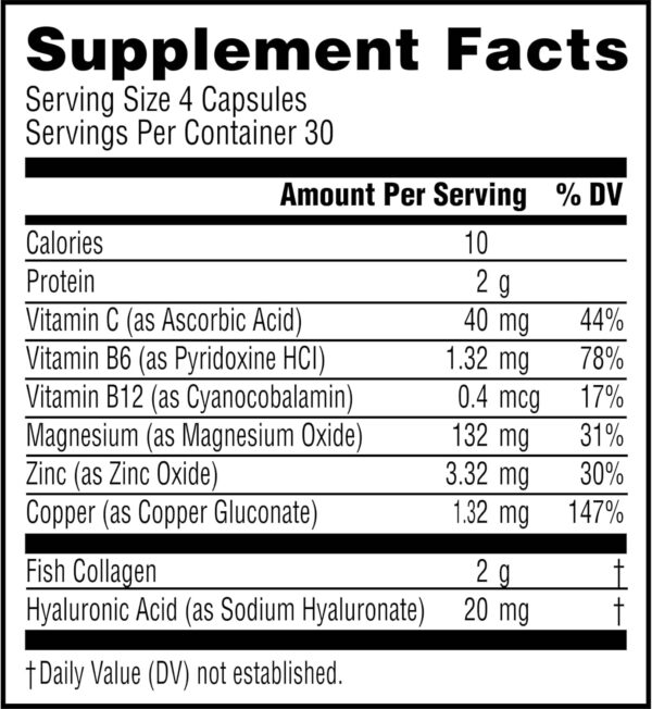 NeoCell Marine Collagen With Collagen Type 1 and 3 and Hyaluronic Acid, With Hydrolyzed Collagen, Skin Health Supplement, Capsule, 120 Count, 1 Bottle