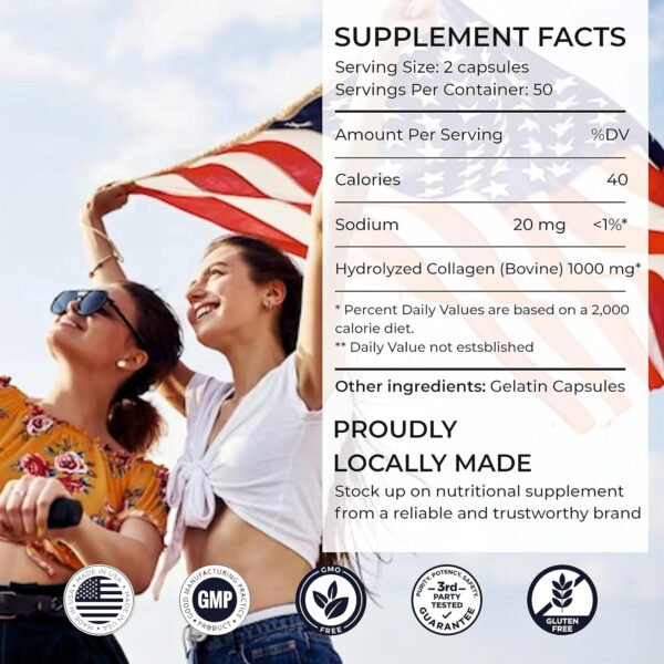 68958bab28b04b870ea8f4bca425ee6ca73378101c654f62574d8.jpg SIRUNES Bovine Collagen Supplements for Men and Women I Hydrolyzed Grass Fed Bovine Collagen Peptides Dietary Supplement for Joint, Nerve & Bone Support - Non-GMO, Anti-Aging - 100 Capsules