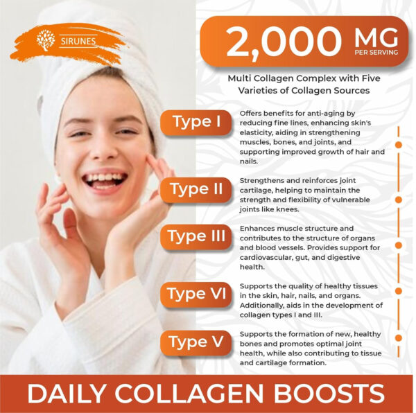 68958bb8bed1f74a33782535de5b4e1073a3be0b4790fce107c83.jpg SIRUNES Bovine Collagen Supplements for Men and Women I Hydrolyzed Grass Fed Bovine Collagen Peptides Dietary Supplement for Joint, Nerve & Bone Support - Non-GMO, Anti-Aging - 100 Capsules