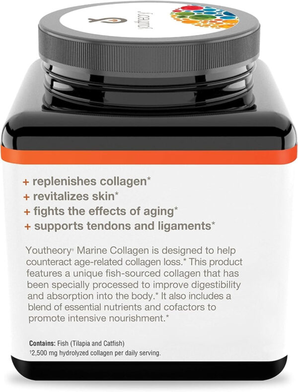 68958c187a0f1048b3f1cf8bb9537727f355d838d803f4ffe7ce2.jpg Youtheory Marine Collagen - 2,500 mg Hydrolyzed Collagen - Supports Skin* - Fish-Sourced Collagen - with Vitamin C, A, C, E, B6, B12 & More - Highly Digestible and Absorbable - 290 Tablets