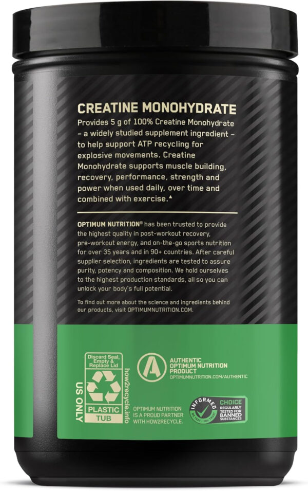Optimum Nutrition Micronized Creatine Monohydrate Powder, Unflavored, 120 Servings, 600 Grams (Packaging May Vary)