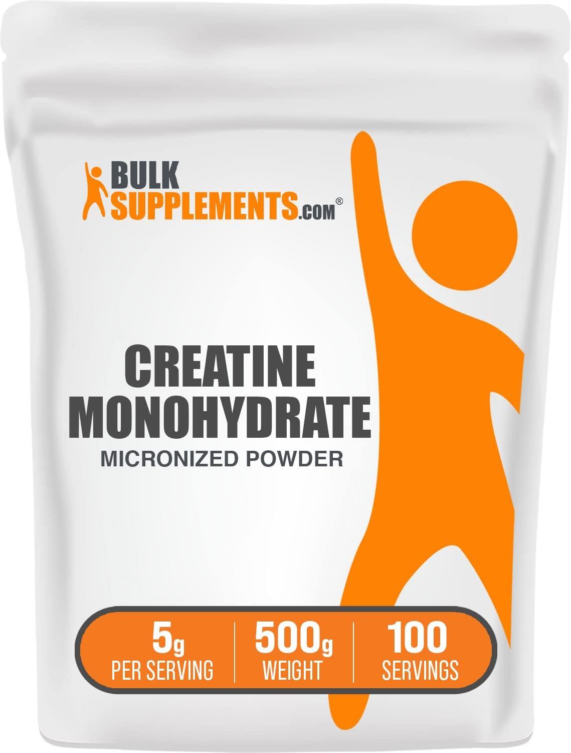 BulkSupplements.com Creatine Monohydrate Powder - Micronized Creatine Powder, Unflavored - Pure & Gluten Free, 5g (5000mg) per Servings, 500g (1.1 lbs) (Pack of 1)