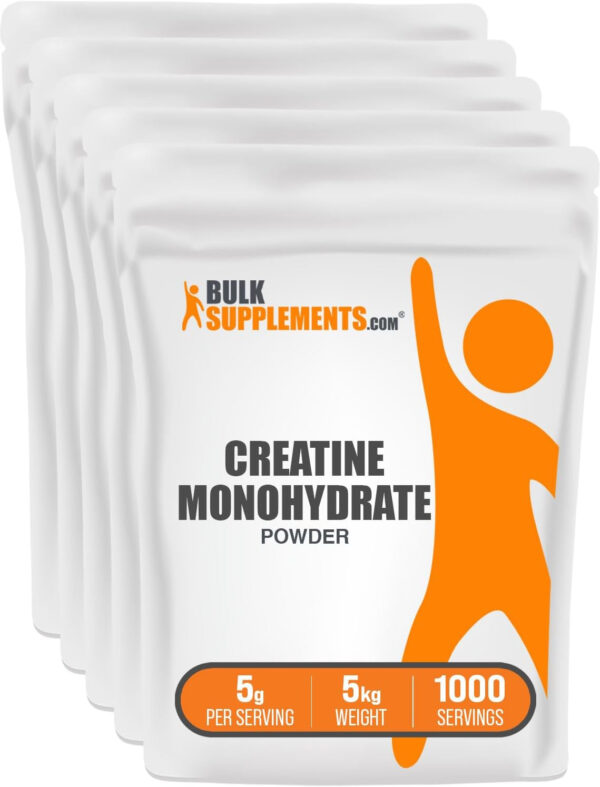 BulkSupplements.com Creatine Monohydrate Powder - Micronized Creatine Powder, Unflavored - Pure & Gluten Free, 5g (5000mg) per Servings, 500g (1.1 lbs) (Pack of 1)