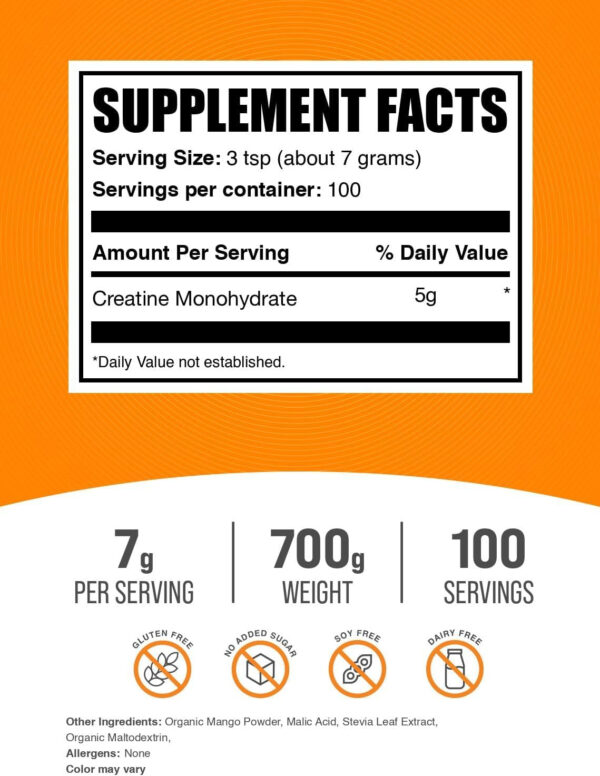 BulkSupplements.com Creatine Monohydrate Powder - Micronized Creatine Powder, Unflavored - Pure & Gluten Free, 5g (5000mg) per Servings, 500g (1.1 lbs) (Pack of 1)
