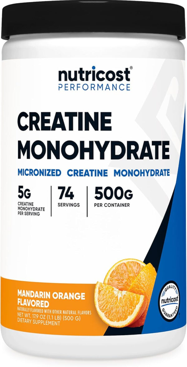 Nutricost Creatine Monohydrate Micronized Powder 500G, 5000mg Per Serv (5g) - 100 Servings, 17.9 Oz
