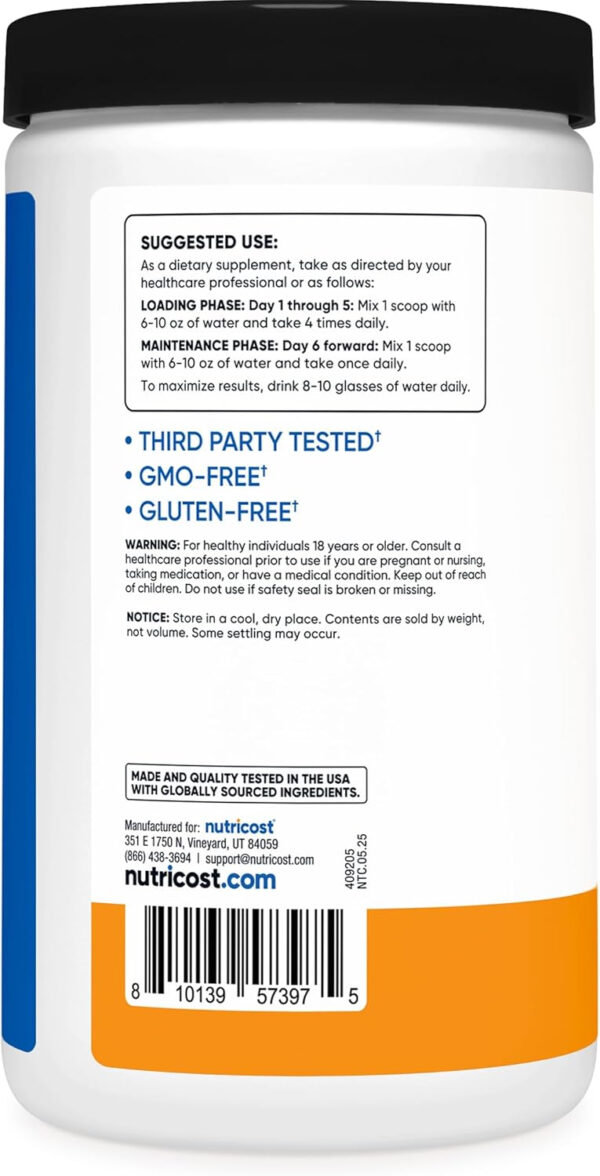 Nutricost Creatine Monohydrate Micronized Powder 500G, 5000mg Per Serv (5g) - 100 Servings, 17.9 Oz