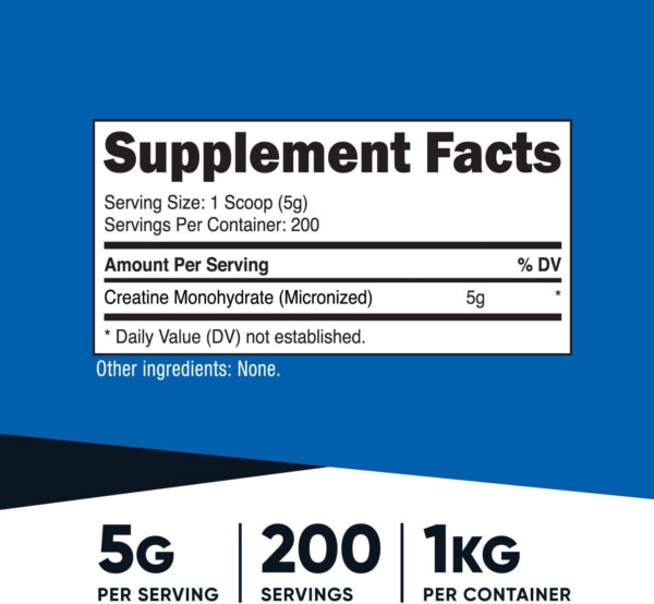 Nutricost Creatine Monohydrate Micronized Powder 500G, 5000mg Per Serv (5g) - 100 Servings, 17.9 Oz