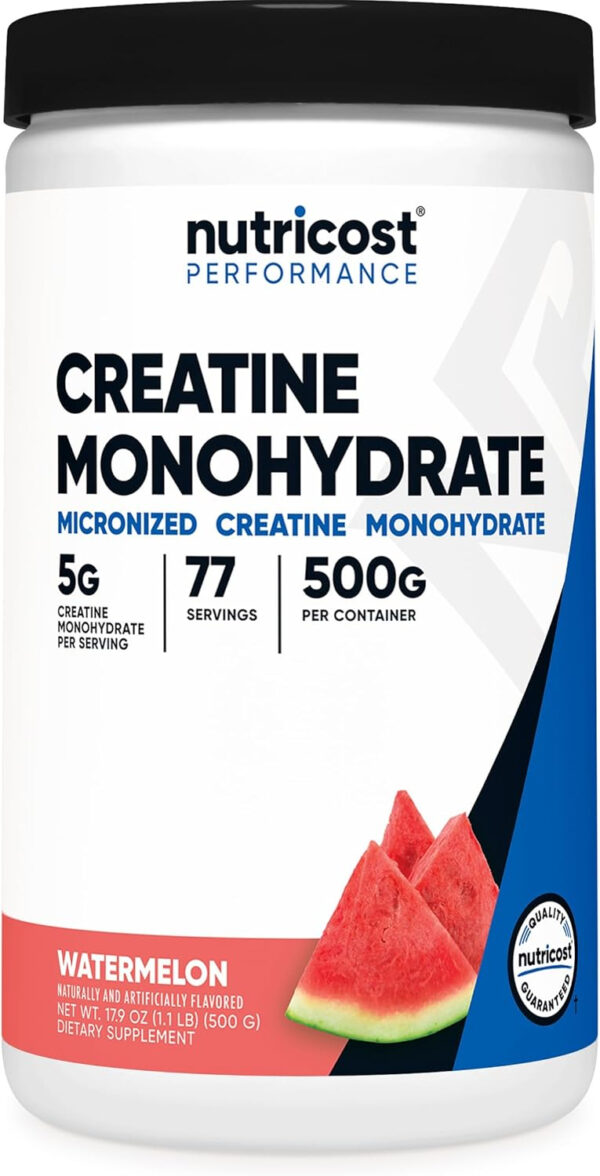 Nutricost Creatine Monohydrate Micronized Powder 500G, 5000mg Per Serv (5g) - 100 Servings, 17.9 Oz
