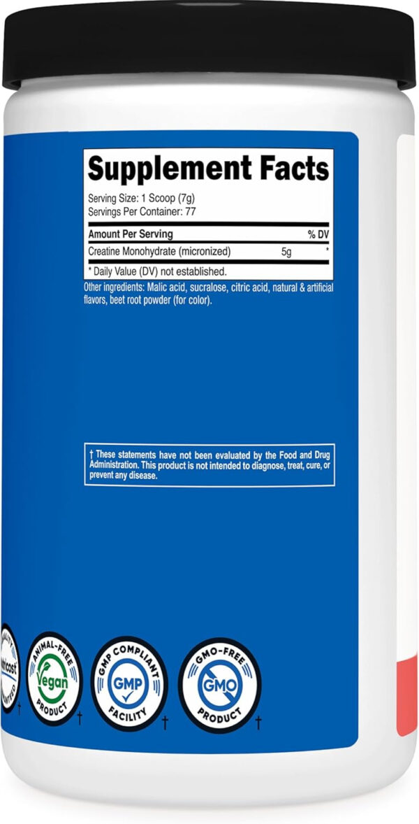Nutricost Creatine Monohydrate Micronized Powder 500G, 5000mg Per Serv (5g) - 100 Servings, 17.9 Oz