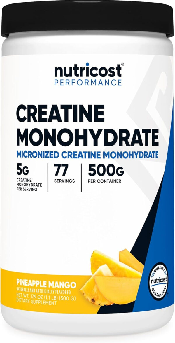 Nutricost Creatine Monohydrate Micronized Powder 500G, 5000mg Per Serv (5g) - 100 Servings, 17.9 Oz