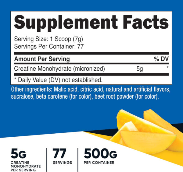 Nutricost Creatine Monohydrate Micronized Powder 500G, 5000mg Per Serv (5g) - 100 Servings, 17.9 Oz