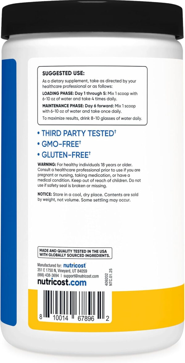 Nutricost Creatine Monohydrate Micronized Powder 500G, 5000mg Per Serv (5g) - 100 Servings, 17.9 Oz