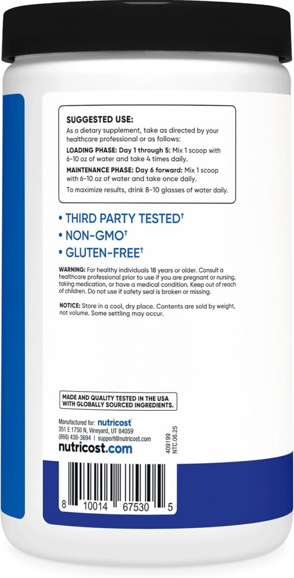 Nutricost Creatine Monohydrate Micronized Powder 500G, 5000mg Per Serv (5g) - 100 Servings, 17.9 Oz